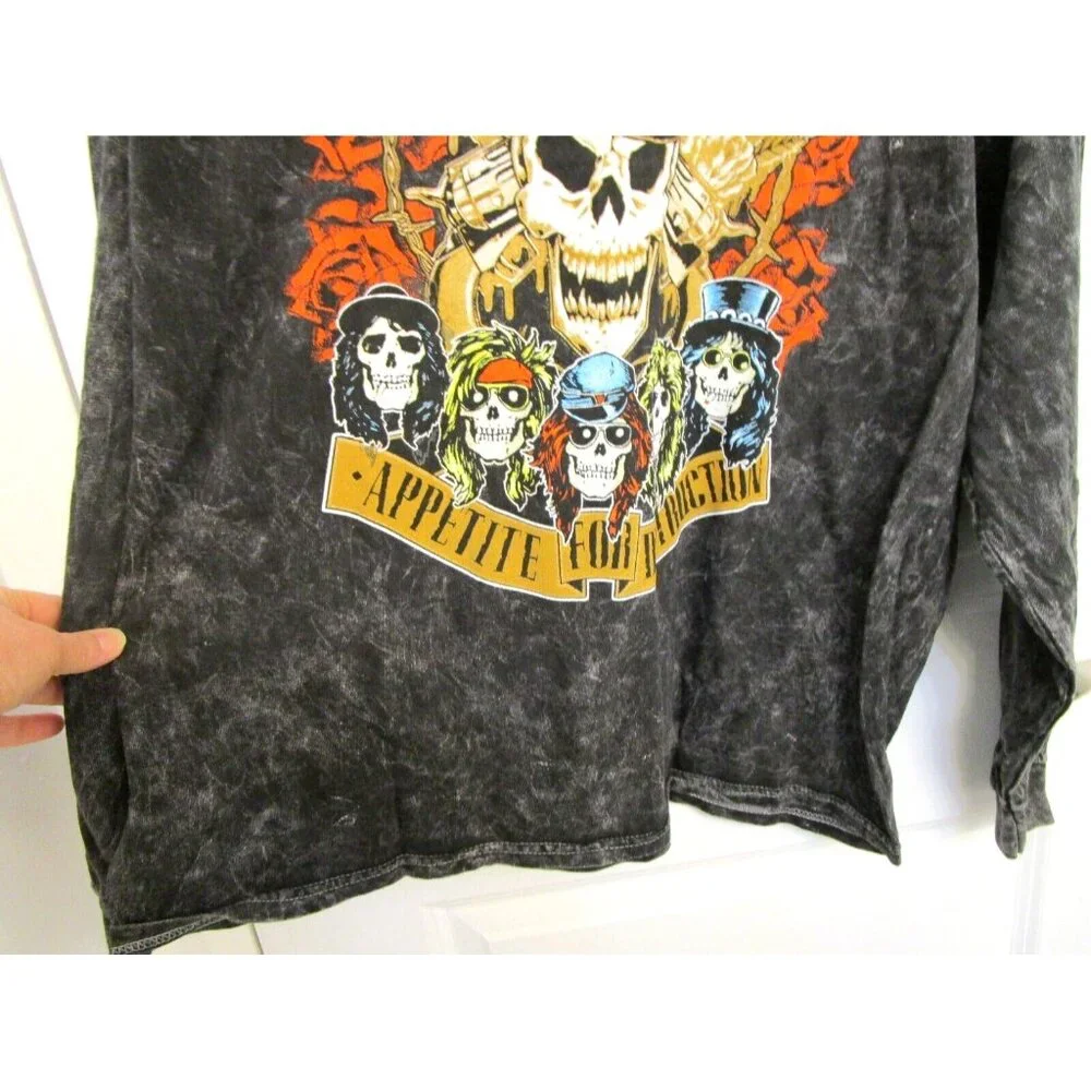 Guns N' Roses Long Sleeve Men Large Graphic Gray T-Shirt - 100% Cotton - NWOT - Picture 4 of 13